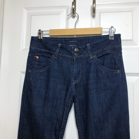 Hudson Made Usa Style W170DSX Mid Rise 2 Button Zipper Bootcut Dark Wash Jean 28 - Picture 3 of 16